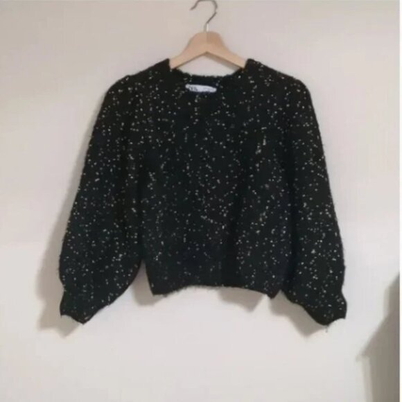 Zara size small chunky knit cropped sweater size small. - Picture 2 of 4